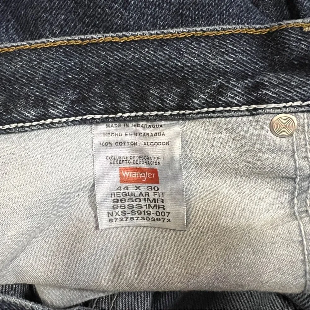 Wrangler 44x30 Regular Fit Denim Jeans Big Tall